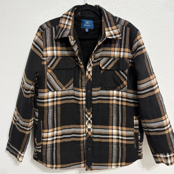 George Other - George‎ Black and Tan Plaid Shirt